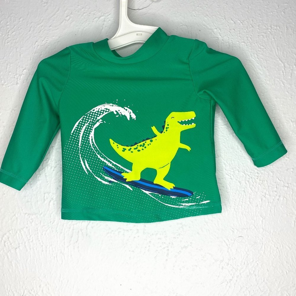 Carter's Just One You, NWOT, baby boy's 6 mo. long sleeved rash guard* in green.